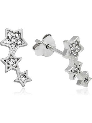 Bazarhane Gümüş Kayan Yıldız Çivili Küpe