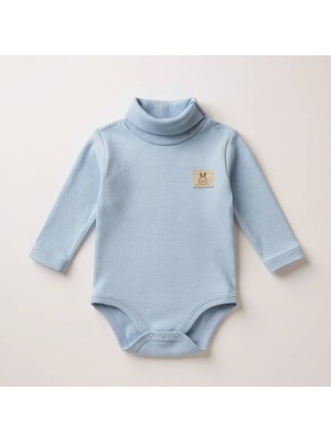 The Nest Kids Cozy Nest Premium Organik Pamuk Yumuşak Dokulu Günlük Bebek Body Mavi