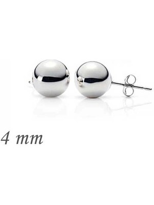 Bazarhane Gümüş Top Küpe - 4 mm