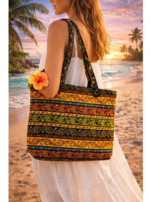 Seymen Bıçakçılık Etnik Desenli Bez Omuz Çantası | Günlük, Alışveriş ve Tatil Kullanımına Uygun