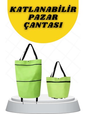 Değirmen Grup Katlanabilir Tekerlekli Alışveriş Çantası Pratik ve Detaylı Pazar Arabası - Lisinya