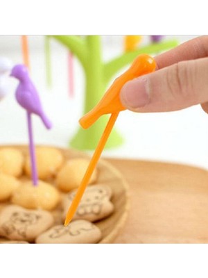 Özbience Renkli Kokteyl Kuş Kürdanlar Seti, 12 Adet, Şık ve Eğlenceli Sunumlar