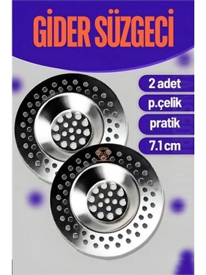 Marsilyan Çelik Lavabo Süzgeci 2 ADET