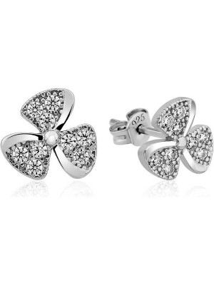 Bazarhane Gümüş Çiçek Çivili Bayan Küpe