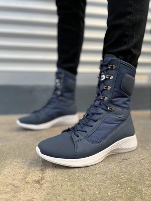 Zapatos JY799 Lacivert Erkek Askeri Bot Bağcıklı Suni Deri Suya Dayanıklı Konforlu Taban