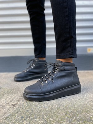 Zapatos JY206 Ottawa Bağcıklı Ortopedik Taban Cilt Erkek Spor Bot Cst - Siyah