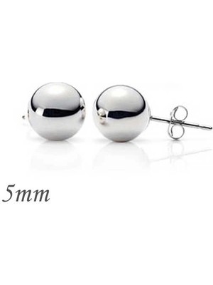 Bazarhane Gümüş Top Küpe - 5 mm