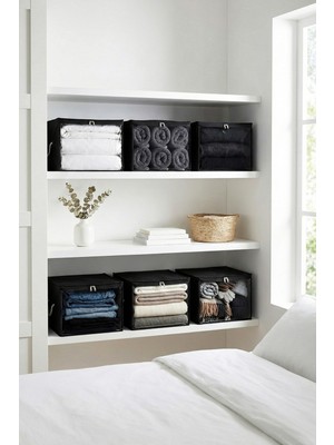 Rek Home 6 Adet Pencereli Küçük Boy Baza Altı, Valiz Düzenleyici Çeyizlik Bohça Hurcu / 30X22X18