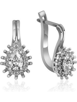 Bazarhane Gümüş Mengeçli Damla Kesim Küpe