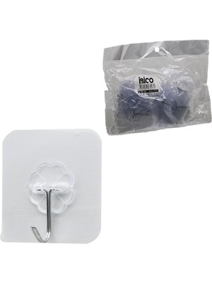 Findit Askı 10PCS Tekli Metal Uçlu Mika Kristal Pls. Tabanlı Şeffaf Pvc Yapışkanlı Montaj (2818)