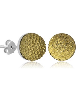 Bazarhane Gümüş Kristal Çivili Kadın Küpe