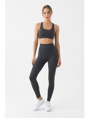 Yüksek Bel Toparlayıcı Esnek Kadın Tayt Antrasit