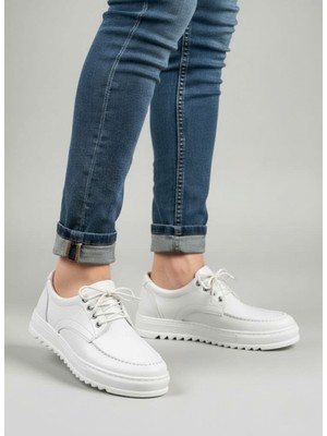 Zapatos JY-T12X Arts Bağcıklı Cilt Erkek Günlük Spor Klasik Ayakkabı Cbt - Beyaz
