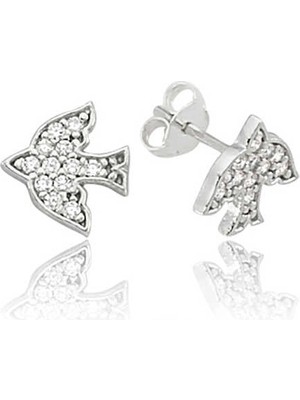 Bazarhane Gümüş Kırlangıç Çivili Küpe