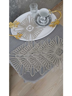 Özbience 6'lı Şık Sunum Peçeteleri, Tül Güpür Detaylı, Kaliteli ve Zarif Tasarım