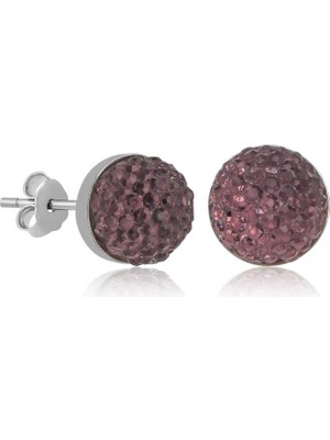 Bazarhane Gümüş Kristal Çivili Kadın Küpe