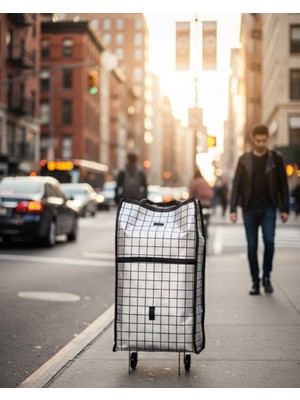 Değirmen Grup Katlanabilir Yapılı Çok Amaçlı Tekerlekli Alışveriş Çantası - Lisinya