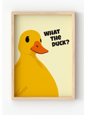 Miovi Works What The Duck | Çerçeveli Modern Minimal Ördek & Mizahi Duvar Dekorasyonu Poster Tablo