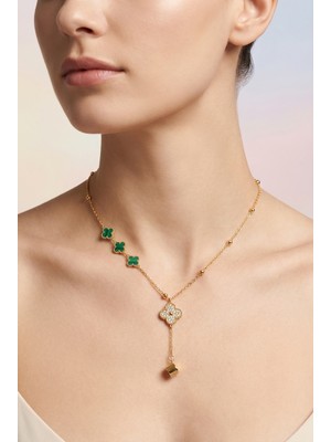 Stainless Steel Van Cleef Sallantılı Zarif Kadın Çelik Kolye