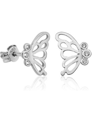 Bazarhane Gümüş Kelebek Bayan Küpe