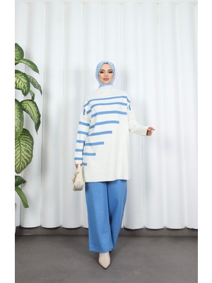 Nisum Moda Çizgi Detaylı Triko Takım