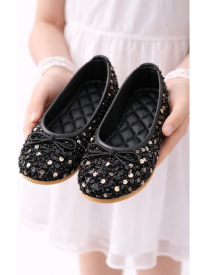 Slipcat Kız Çocuk Günlük Babet Fiyonk Detaylı Yumuşak Rahat Tabanlı