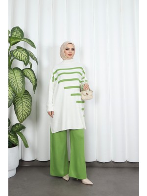 Nisum Moda Çizgi Detaylı Triko Takım