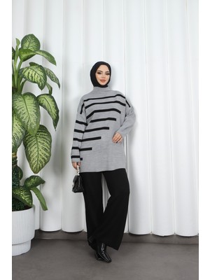 Nisum Moda Çizgi Detaylı Triko Takım