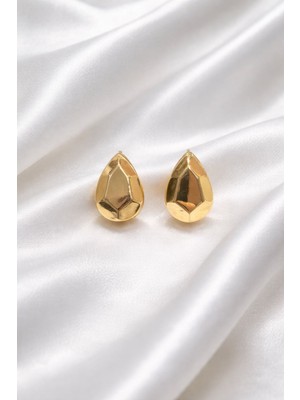 Suzi Shine Gold Renk Damla Form Çelik Küpe