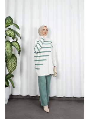 Nisum Moda Çizgi Detaylı Triko Takım