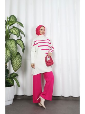 Nisum Moda Çizgi Detaylı Triko Takım