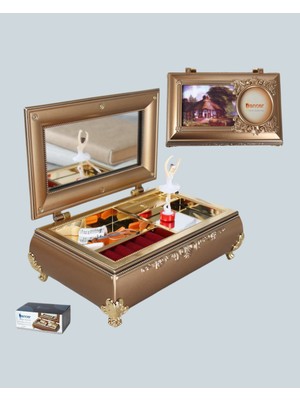 Sepetink Müzikli Balerin Figürlü Takı Kutusu Piyano Desenli Dekoratif