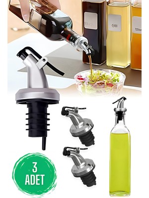 Özbience 3'lü Silikon Yağ Şişesi Ucu, Sızdırmaz, Tıpa, Mantar, Sunum Aparatı