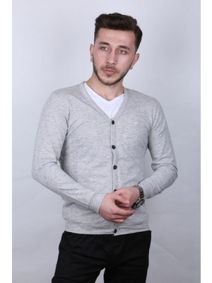 Libas Verda Düz Kırçıllı Düğmeli Erkek Günlük Hırka