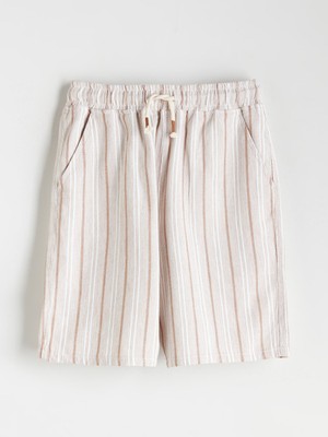 Lc Waikiki Yeni Sezon Beli Lastikli Çizgili Erkek Çocuk Şort