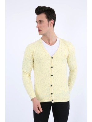 Libas Verda Düz Kırçıllı Düğmeli Erkek Günlük Hırka