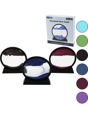 Go İthalat 7 Inç - 17.5cm Renkli Sulu Cam Kum Saati Hareketli Ayna Modeli (784)