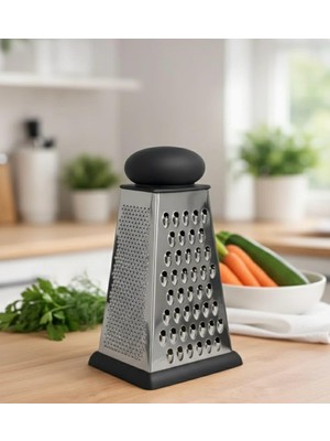 Barotti 4 Yönlü Kare Rende 22 cm – Çok Fonksiyonlu Mutfak Rende Patates Peynir Limon Kabuk Rendesi