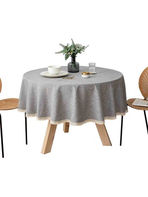 Ayzen Home Dantelli Yuvarlak Masa Örtüsü