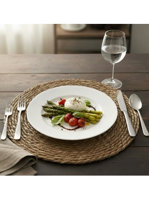 Barotti Doğal Hasır Jüt Supla 4'lü Set Amerikan Servis 31 cm Çap Supla 4'lü