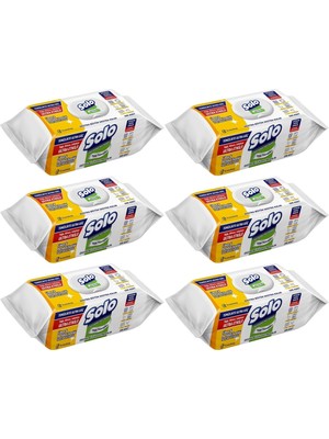 Solo Yüzey Temizlik Havlusu - Mendili 100 Yaprak Limon & Portakal Tazeliği (6 Lı Set) 600 Yaprak