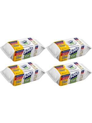 Solo Yüzey Temizlik Havlusu - Mendili 100 Yaprak Limon & Portakal Tazeliği (4 Lü Set) 400 Yaprak