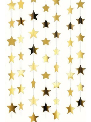 Özbience Altın Asmalı Yıldız Tavan Süslemesi, Ramazan Dekorasyonu, Işıltılı Sarkan Süs