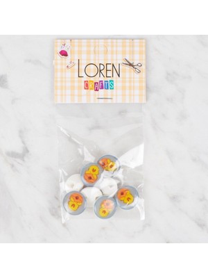 urfakent bilişim ve medya danışmanlık Loren Crafts 8 Li Mavi Civciv Düğme - 701