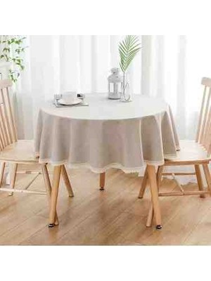 Ayzen Home Dantelli Yuvarlak Masa Örtüsü