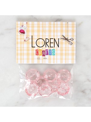 urfakent bilişim ve medya danışmanlık Loren Crafts Pembe 8'li Düğme - 3064