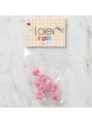 urfakent bilişim ve medya danışmanlık Loren Crafts 8 Li Şeffaf Pembe Bebek Arabası Düğme