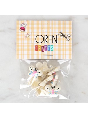 urfakent bilişim ve medya danışmanlık Loren Crafts Beyaz 8'li Düğme - 3023