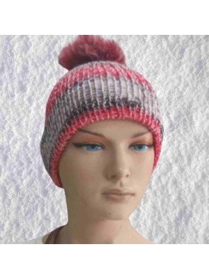 urfakent bilişim ve medya danışmanlık El Örgüsü Doğal Yün ve Akrilik Karışımlı Sıcacık Kış Beresi Açık Pembe Karışımlı Renk