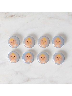 urfakent bilişim ve medya danışmanlık Loren Crafts 8 Li Mavi Bebek Düğme - 695